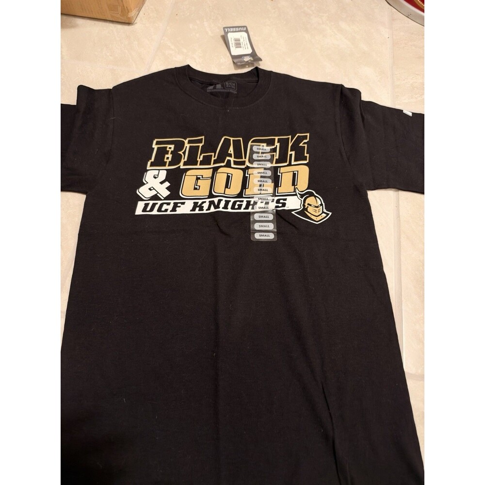 NEW Mens Sz S NCAA UCF Knights T-Shirt 100% Cotton Black & Gold